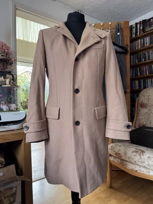 Hugo Boss Brown Camel Button Up Wool Cashmere Overcoat Mens Chest 34R - Image 1 of 4