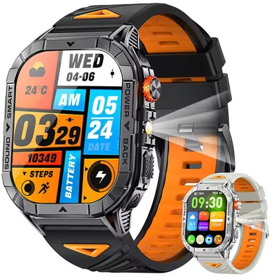 2.13" AMOLED Military Smart Watch Bluetooth Call Rugged Tactical Fitness Tracker - Image 1 of 4