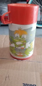 Vintage 1970er Frosch spielt Flöte Aladdin Lunchbox Thermoskanne (nur) - KOSTENLOSER VERSAND! - Bild 1 von 5