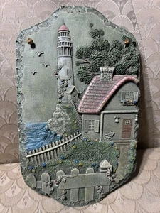 Wand Harz Plakette "Küstenszene mit Leuchtturm" - 14,0 cm hoch - Bild 1 von 9