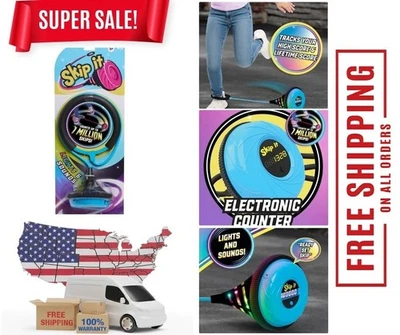 Juguete retro para exteriores Skip It, bola de iluminación y contador digital, azul, espuma suave Foto 1 de 4