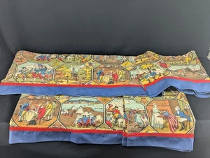 2 VTG American Revolution Colonial Valances Scenes 13" x 84" Semiquincentennial - Picture 1 of 7