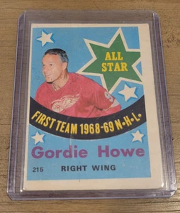GORDIE HOWE 1969-70 O-PEE-CHEE OPC HOCKEY ALL-STAR CARD #215 ORIGINAL VG-VG+ - Bild 1 von 2