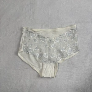 VTG Lunaire Lace Floral White Panties Underwear Women's Size Medium - Picture 1 of 8