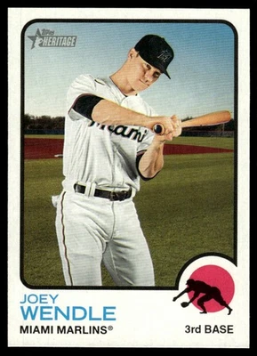 2022 Topps Heritage Joey Wendle Miami Marlins #198 - Image 1 of 2