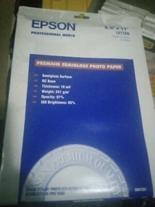 Epson Professional Media S041331 20-Pc. 8.5 x 11"Letter Premium Semi-Gloss Photo - Picture 1 of 8