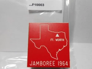 1964 NATIONAL JAMBOREE FORT WORTH TEXAS PLASTIC ON WOOD NECKERCHIEF SLIDE F10003 - Picture 1 of 1