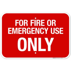 For Fire Or Emergency Use Only Sign, Fire Safety Sign, - Picture 1 of 88