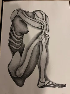 Make Offer: Original Etching by "Elizabeth Turk"   1/6 , 1987  "Torment Series" - Picture 1 of 9