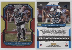 2020 Panini Prizm Red and Yellow Prizm /49 Christian McCaffrey #237