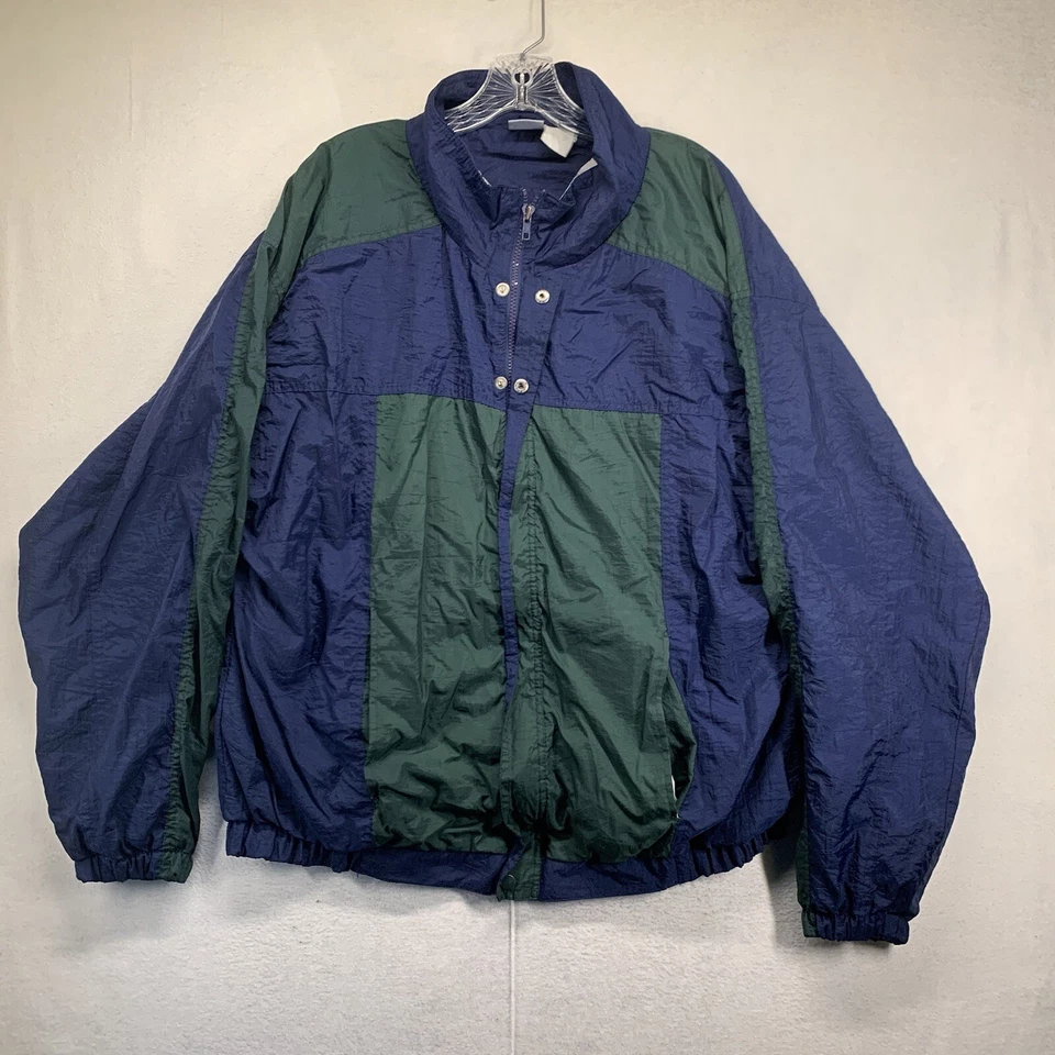 Chaqueta cortavientos Franklin Coaches vintage años 80 90 cremallera completa bloque de color grande Foto 1 de 4