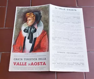 Brochure CARTA TURISTICA DELLA VALLE D'AOSTA - POLITI disegni Costume - Picture 1 of 2