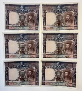 Consecutive Serials, 1000 Pesetas, P-70, Espana Banknote, Spain, 1925 (x6) - Picture 1 of 14