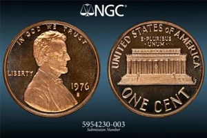 1976 S LINCOLN CENT PROOF 1C PF68 RD ULTRA CAMEO UCAM NGC PhotoVision SKU 2694 - Picture 1 of 3
