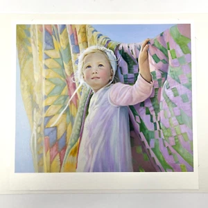 Nancy N.A. Noel Little Amish Girl With Quilt Art Kleindruck ungerahmt - Bild 1 von 3