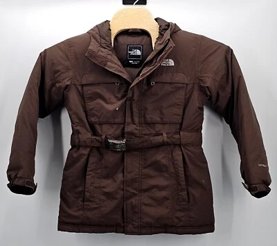 The North Face Girls Large HyVent Goose Down Puffer Jacket Brown Belted Coat - Image 1 of 4