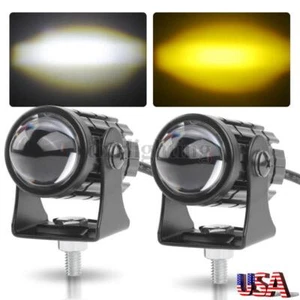2X Motorcycle LED Spot Light Headlight Fog White Yellow High-Low Driving Offroad - Imagen 1 de 9