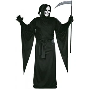 Grim Reaper Robe Adult Costume Black FunWorld 9937 Halloween - Picture 1 of 2