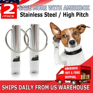 2 PCS SET Hot Pet Dog Training Whistle Dog Supplies Silver - Picture 1 of 8