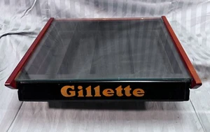 Vintage 1940’s Gillette Wood and Glass Razor and Blade Store Display Case - Picture 1 of 8