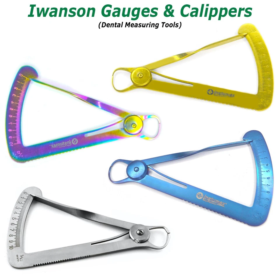 Instrumentos de laboratorio de pinza de resorte de medición de espesor medidor de corona dental Iwanson  Foto 1 de 1