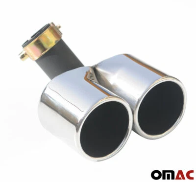Auspuffblende Endrohr für Smart ForTwo 2007-2014 Doppelrohr Edelstahl Chrom 1tlg - Bild 1 von 4
