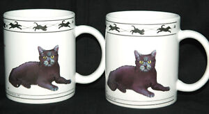 2 Cat Lovers Ltd Collectable Cats Coffee Mugs Cups Houston Harvest