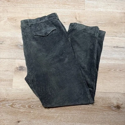 Vintage Lands End Jumbo Cord Trousers Pants Baggy Loose Fit Grey - Image 1 of 4