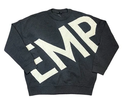 Emporio Armani Logo Knit Crew Gray Sweater Size XL Virgin Wool/Cashmere - Image 1 of 4