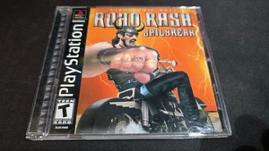 Road Rash Jailbreak Negro Lbl Sony Playstation 1 PS1 COMO NUEVO estado COMPLETO + tarjeta regular - Imagen 1 de 5