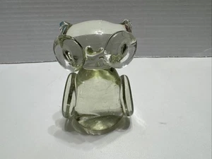 Vintage mundgeblasene Glas Eule Briefbeschwerer Figur klare Kunst süß! - Bild 1 von 5