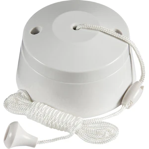 8290 - 6A 1W White Plastic Pull Cord Switch Ceiling Bathroom Light On / Off - Picture 1 of 2
