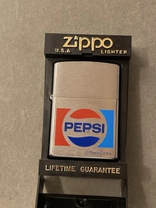 NEW Vintage Zippo Lighter W/Pepsi Logo Advertising Pepsico Inc. W/Box 01 - Picture 1 of 5