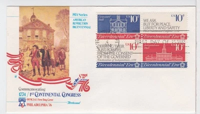 TurtlesTradingPost- First Continental Congress-1974 FDC #1543-46 Fleetwood Block - Image 1 of 2