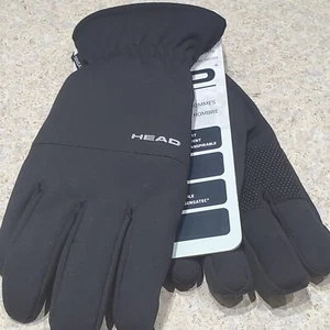 MENS XL BLACK HEAD WATERPROOF HYBRID GLOVES THERMAL PLUSH LINING TOUCHSCREEN - Picture 1 of 7
