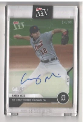 2020 Topps NOW Card #127A Casey Mize Detroit Tigers RC Auto #24/99 - Image 1 of 2