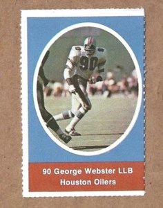 1972 Sunoco NFL Action Player Stamps Houston Oilers George Webster Linebacker - Picture 1 of 1