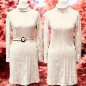 Girls 14 Sweater Dress Apricot Beige Knit Holidays Stretch TRAVELERS COLLECTION - Picture 1 of 9