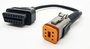 Adapter für Harley Davidson 6 Pin OBD zu OBD2 Bike Diagnose Auslesen Stecker #E6 - Bild 1 von 3