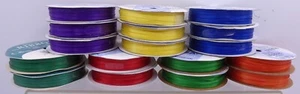17 Rolls ⅛"x 10 Yds. Satin Ribbon 100% Polyester Offray Brand in 7 Colors - Picture 1 of 4