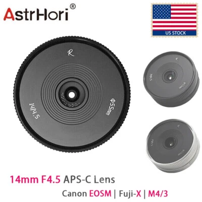 US Astrhori 14mm F4.5 Ultra Wide Angle MF Lens For EF-M/EOS-M/XF/M43 M4/3 Mount - Image 1 of 4