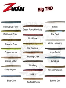 Z-Man BIG TRD NED RIG 4" ElaZtech Worms ZMan - Choose Color NEWEST COLORS - Picture 1 of 26