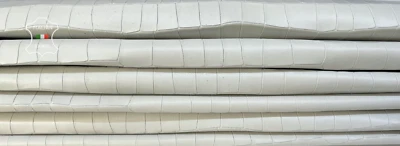 ICE GRAY CROCODILE EMBOSSED PRINT On Lambskin leather 2 skins 16+sqf 0.8mm B8197 - Image 1 of 4