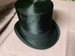 ANTIQUE BEAVER TOP HAT GEO. MUSE CLO. CO. ATLANTA +LEATHER HAT BOX - Picture 1 of 20
