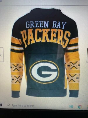 NFL Green Bay Packers Logo Grande Feo Pullover Sudadera con Capucha Suéter Talla Mediana Foto 1 de 2