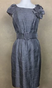 Muse Dress Silver Brown Metallic Cocktail Rayon Blend Size 4 - Picture 1 of 11