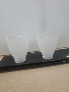 2 Frosted Light Shade flower shape Ceiling Fan Wall vanity Sconce Glass (aptr1) - Picture 1 of 9