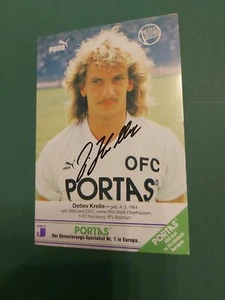 K. Offenbach, D. Krella, cartolina autografata, calcio - Foto 1 di 1
