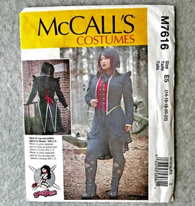 McCall's M7616 Cosplay Costume Sewing Pattern Vest  Jacket  Sz 14-22 Uncut - Picture 1 of 6