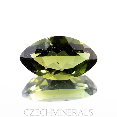2.13ct MOLDAVITE tektite faceted loose gem MARQUISE 12X7MM #CM769 - Image 1 of 4
